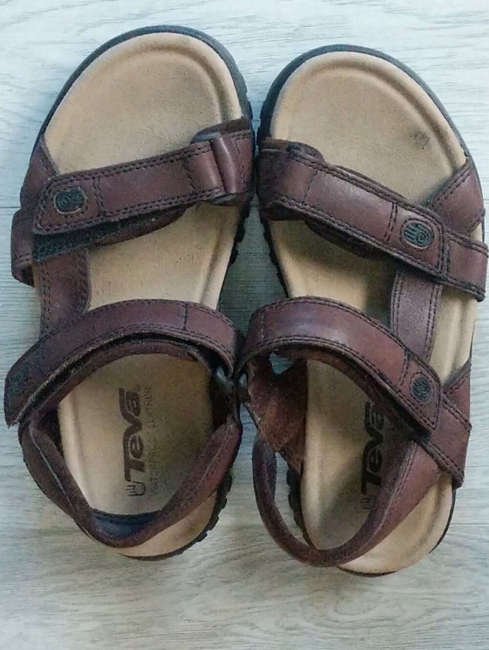 Teva Vintage Leather Sport Sandal Mens Size 8 Brown Adjustable Straps 6591